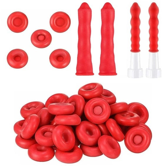 Buisdoppi 30 pezzi - Dadi di silicone per sigillatura - Duraturi e flessibili - Per sigillatura di tubi - Protezione contro aria e acqua - Dimensioni 14,9 x 10 x 0,7 cm - Sigillatura di estremità