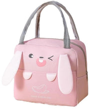 Lunchtas schiacciante isolata riutilizzabile, zaino impermeabile pieghevole per picnic a scuola (orecchio di renna rosa)