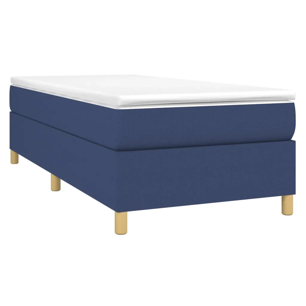 Struttura Letto a Rete a Molle-Giroletto Blu 90x200 cm in Tessuto 435921