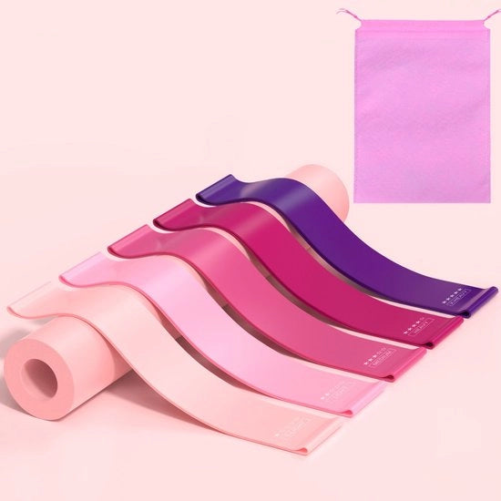 5 Resistenze per Yoga - con Tasca di Riposo - Cinture di Allenamento per la Testa per Fitness - per Fitness, Pilates, Yoga e Bodybuilding - 5 Nivei di Intensità