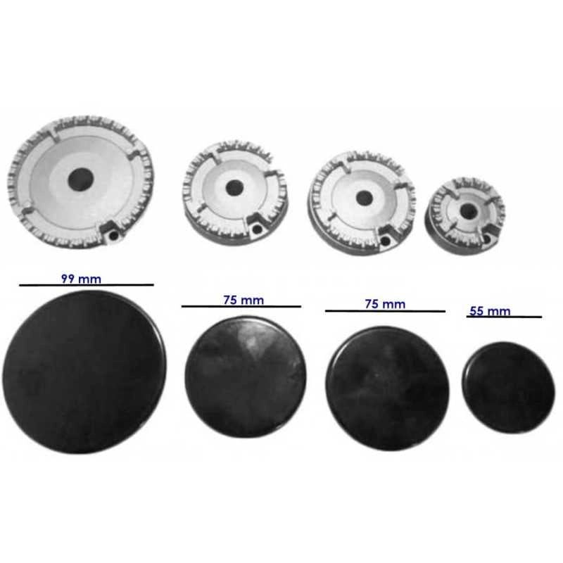 KIT BRUCIATORI E PIATTELLI PIANO COTTURA ARISTON FRANKE 8PZ 082831 CUCINA GLEMGA - Ariston Indesit