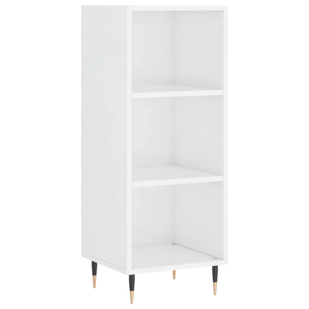 Buffet credenza cassettiera mobiletto mobile contenitore organizer per cucina soggiorno finitura lucida 34,5 x 32,5 x 90 cm legno ingegnerizzato bianco 02_0030584