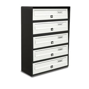 ALUBOX SLIM Cassette Postali Condominiali 5 Posti 63X39X30 Cm In Lamiera Zincata E Alluminio Cassetta Postale Da Esterno Condominiale Con Sistema Anti Prelievo COLORE: ANTRACITE BIANCO