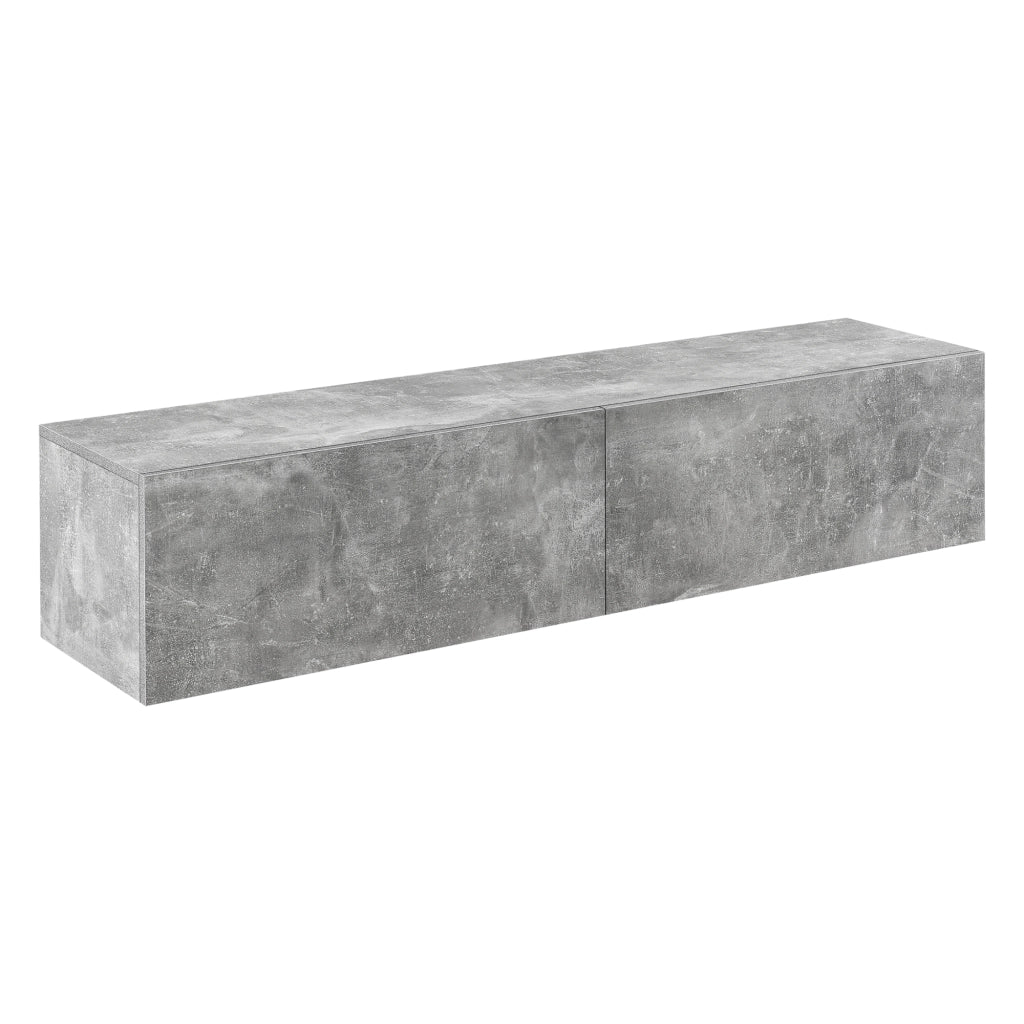 Mobile Pensile Porta TV Evaton da Parete 140 x 33 x 30 cm - Effetto Cemento [en.casa]
