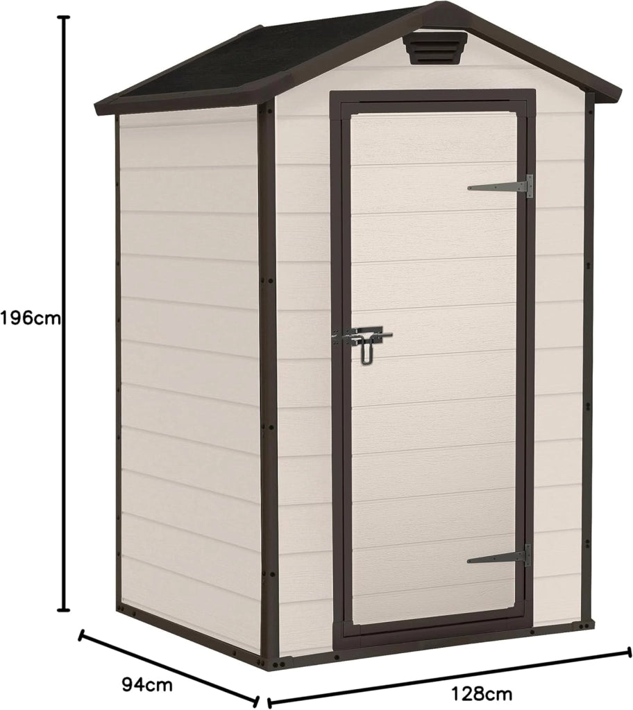 Keter Casetta da Giardino Manor 4x3 Effetto Legno Beige 129x103x196H Cm