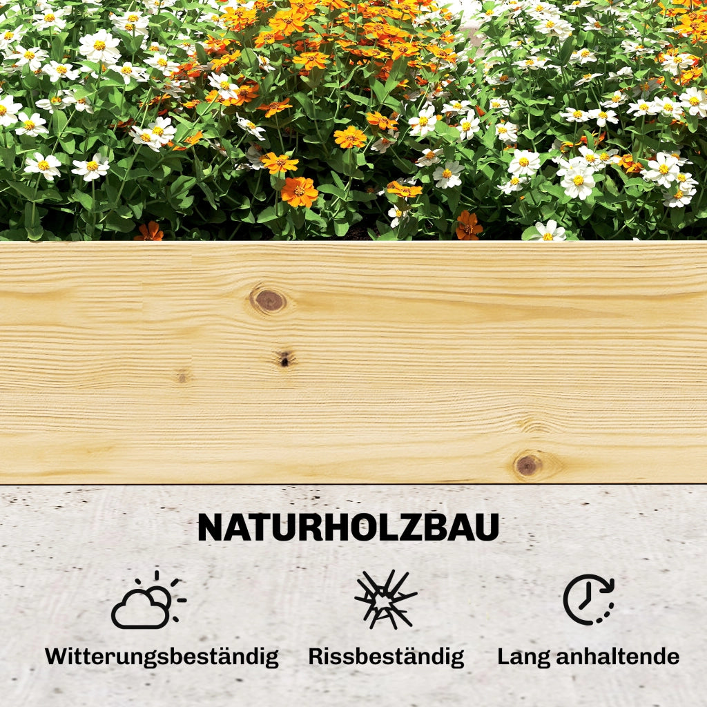 Fioriera con grigliato divisorio in legno da giardino ¨C Xylo ¨C 240x125x102 cm legno naturale