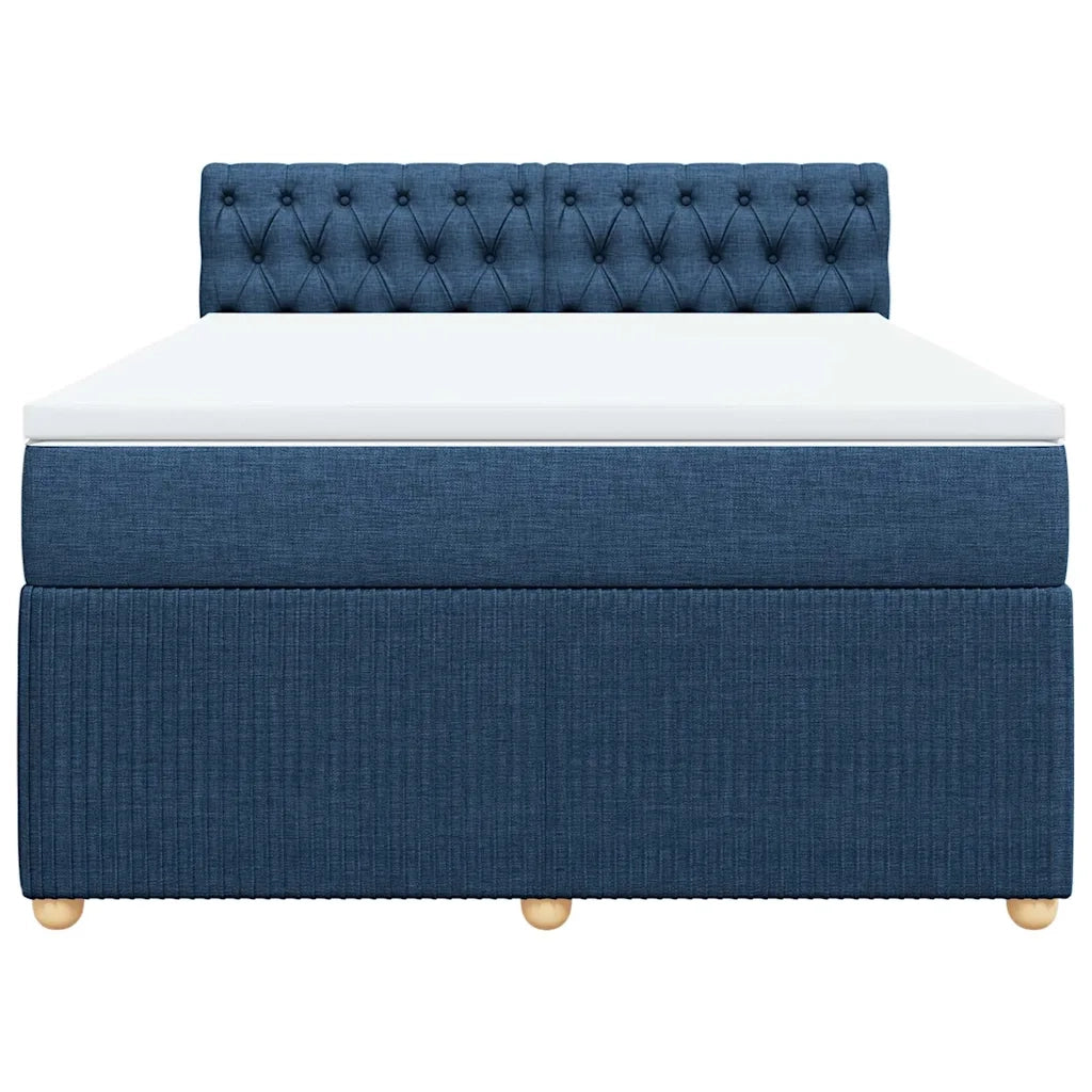 Giroletto a Molle con Materasso Blu 140x190 cm in Tessuto