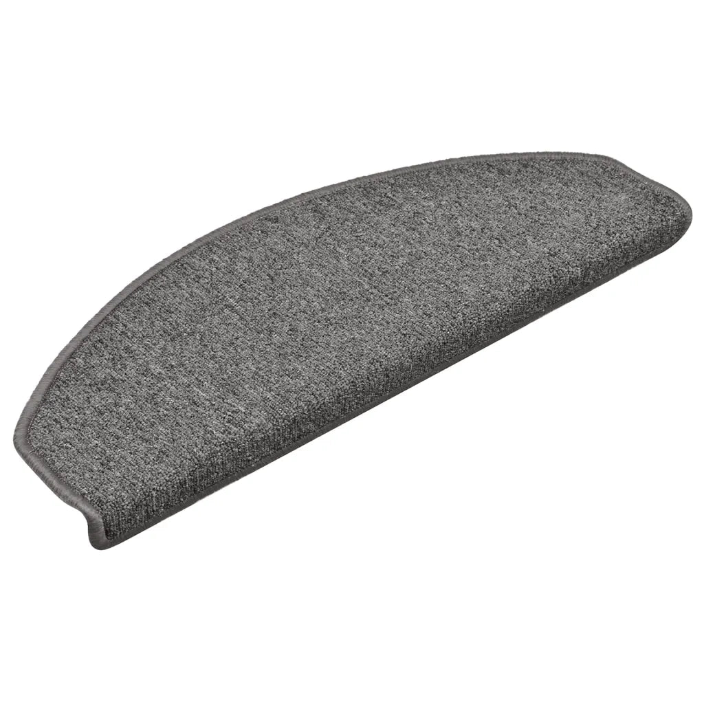 Tappetini per scale 15 pz 65x24x4 cm Grigio scuro Semicircolari Grandi 322369