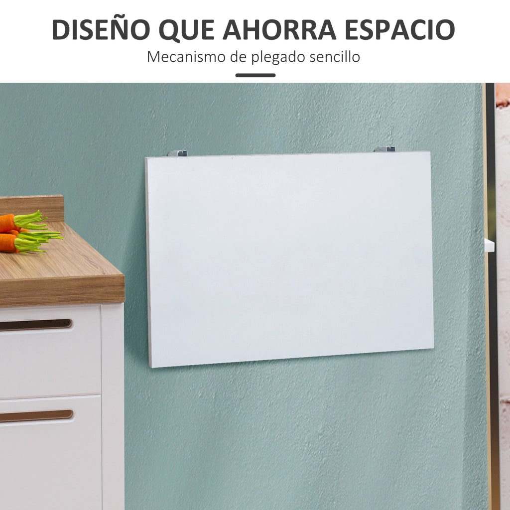 Tavolo pieghevole a muro ¨C zephmum ¨C legno bianco 60x40x20 cm