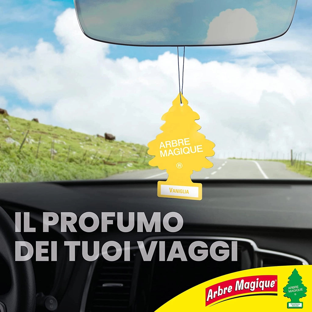 Profumatore Auto, Durata fino a 7 Settimane, Made in Italy, 6 Unità, Muschio Bianco, Arbre Magique