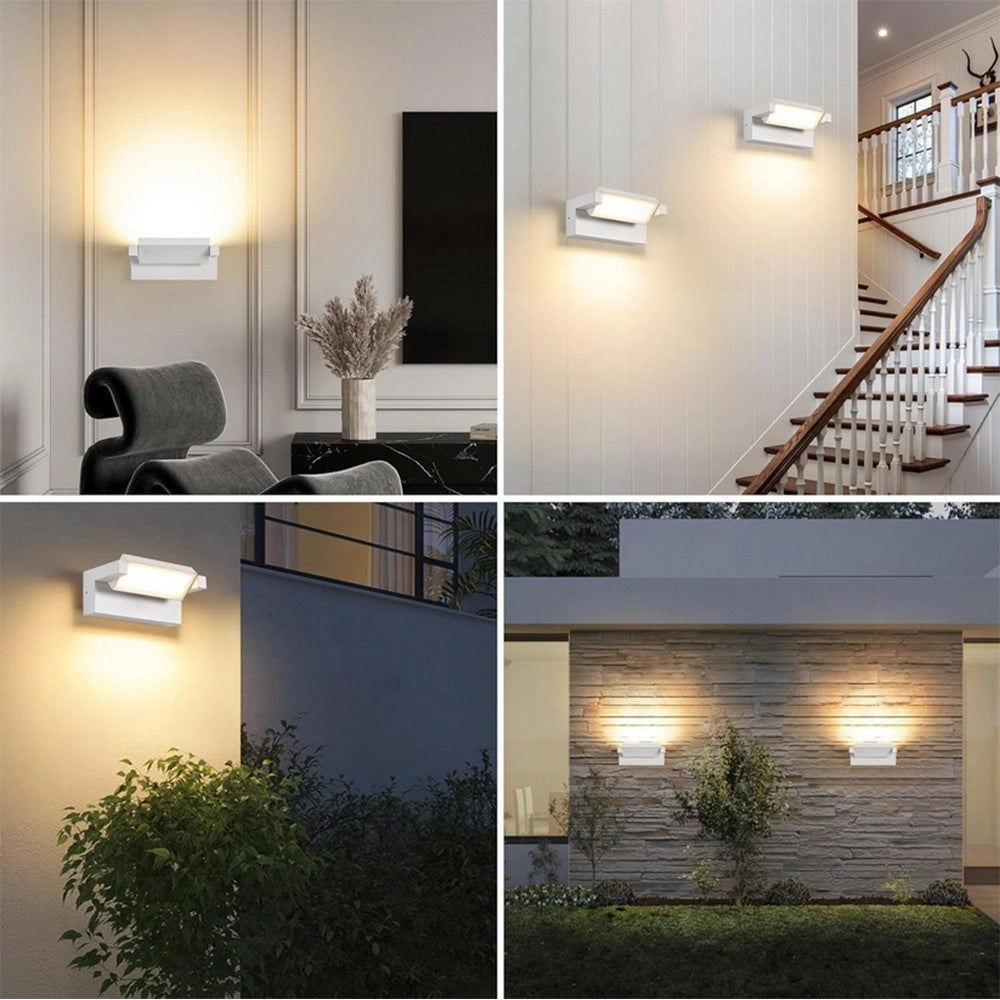 Trade Shop - Applique Parete Inclinabile Esterno 21w Tecnologia Cct 3 Tonalità Di Luce Ip65 472-3c - Bianco