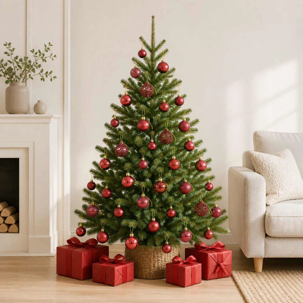 Palline di Natale 100 pz Rosso Vino 3 / 4 / 6 cm 356108