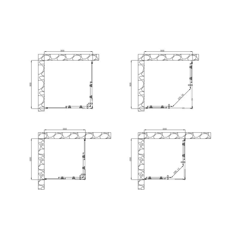 Box Doccia Quadrato 68-80/68-80x185h 4mm Cromato - Volta