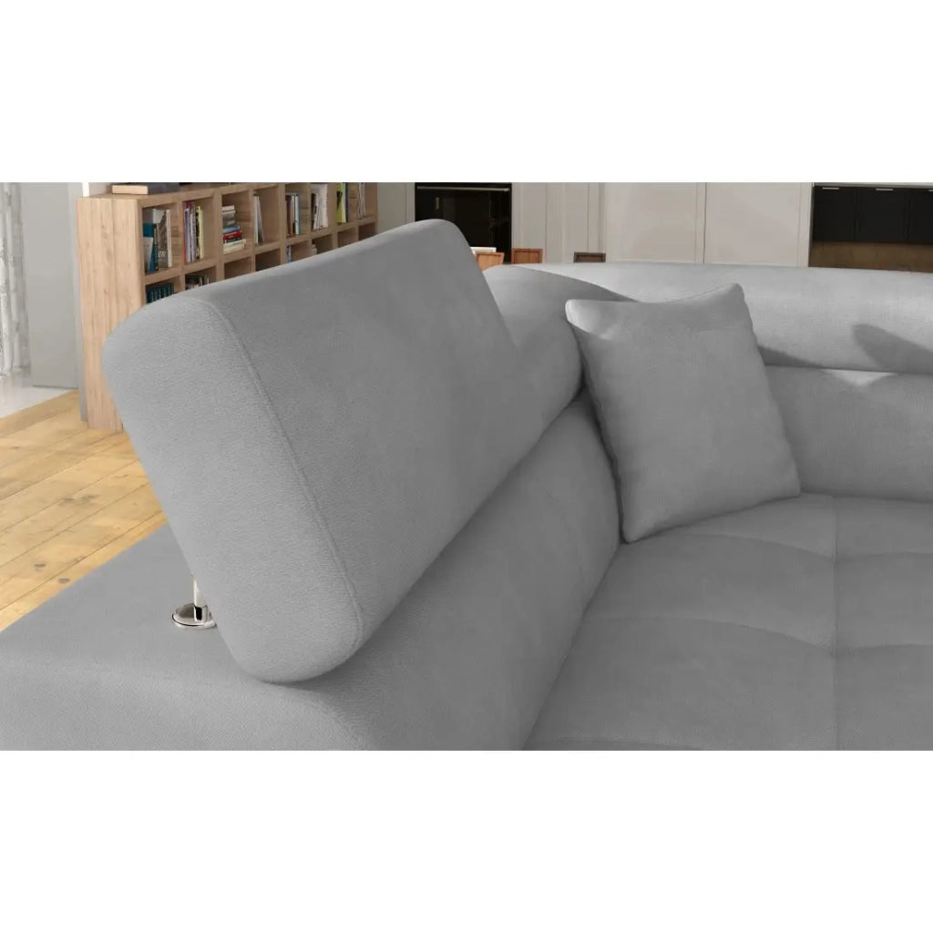 Divano ad angolo convertibile MENTON grigio – Angolo sinistro con contenitore