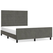 Letto matrimoniale | Letto per adulti | Giroletto senza Materasso Grigio Scuro 140x200 cm Velluto