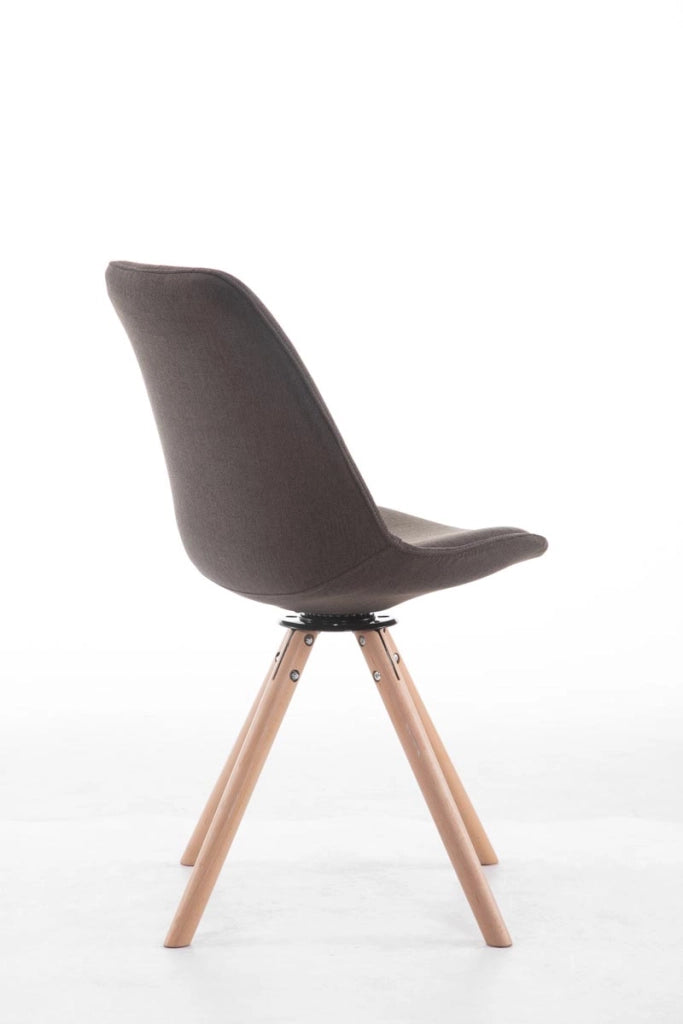Sedia ospite Troyes Girevole Tessuto Rotondo grigio scuro,natura