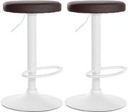 Set di 2 sgabelli da bar Ponte in similpelle marrone,Metallo bianco opaco