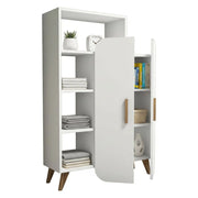 Credenza Tormalina, Buffet da soggiorno, Madia da salotto, Dispensa da cucina, 90x32h132 cm, Bianco