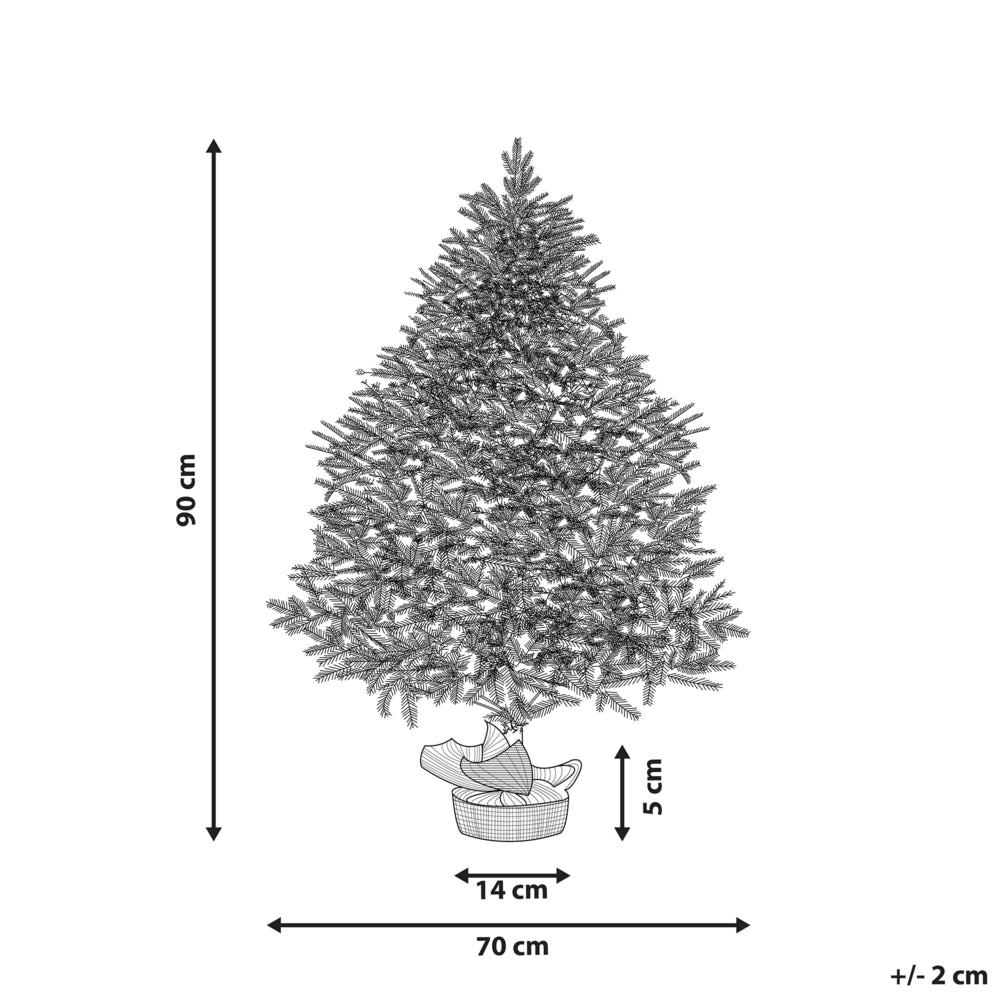 Albero di Natale Artificiale Innevato in Sacca di Iuta 90 cm Verde