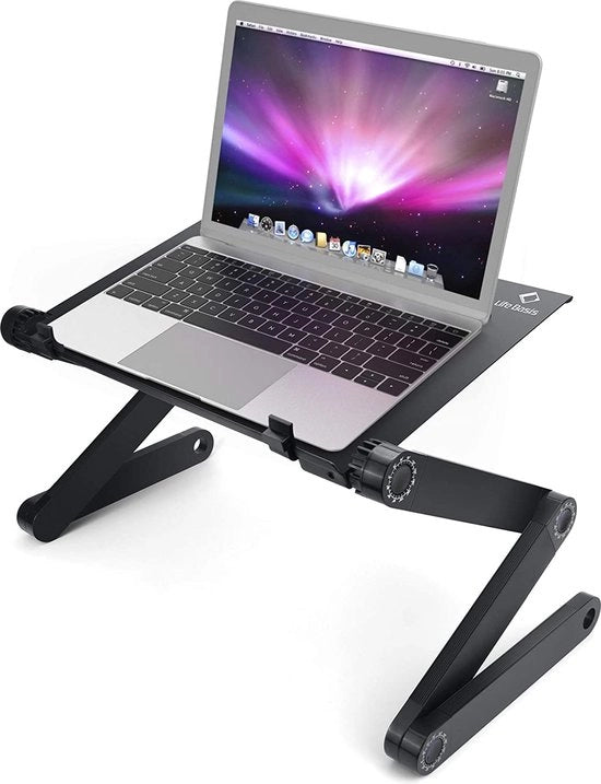 Stand per Notebook Opvougbare Notebookstandaard con Regolazione Completa in Lega di Alluminio Portatile per Tavolo da Cucina e Libreria per Ultrabook e Notebook fino a 17 pollici Nero Multi-orientamento