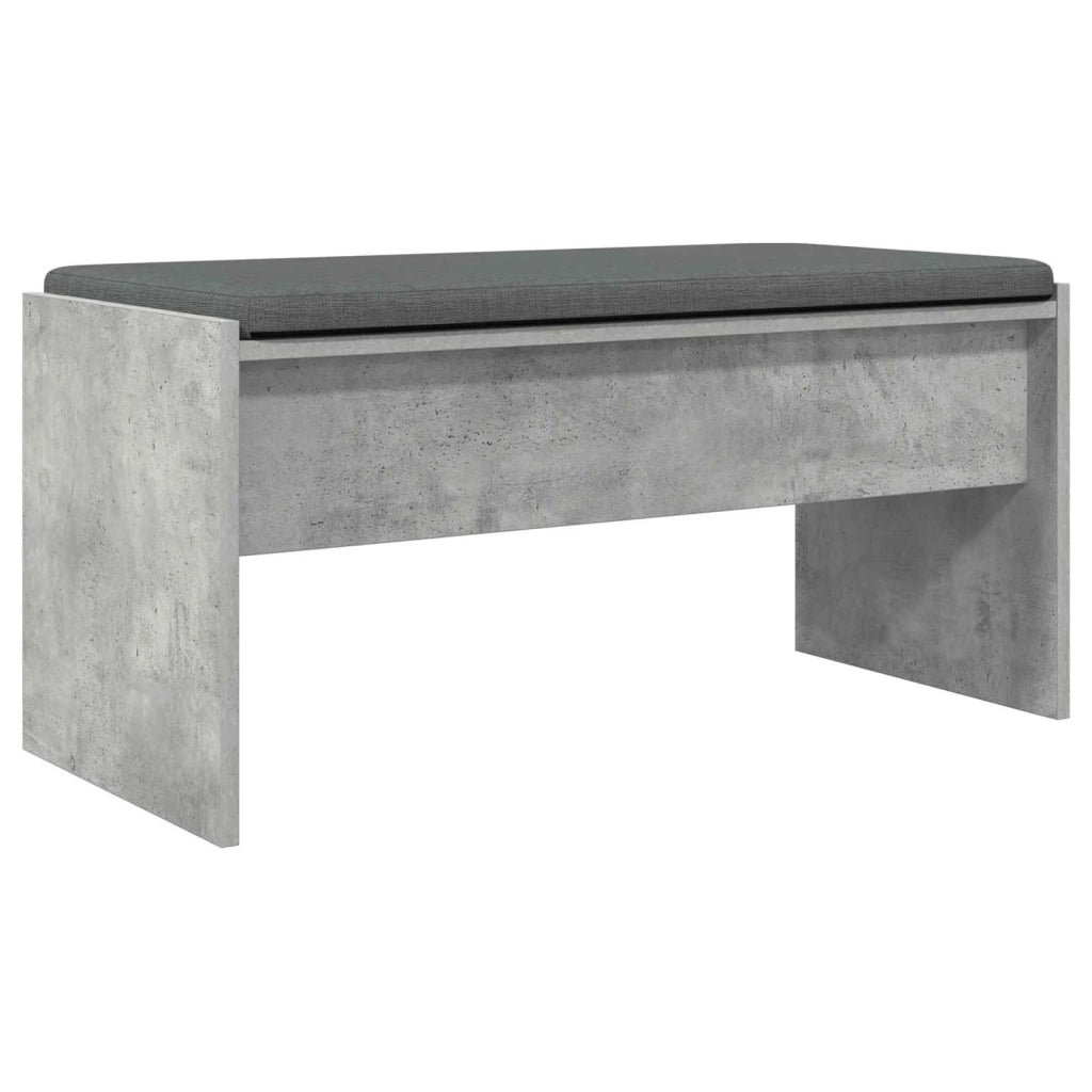 Panca per ingresso con cuscino-Sgabello-Panca da Corridoio Grigio cemento 83 x 38 x 40 cm