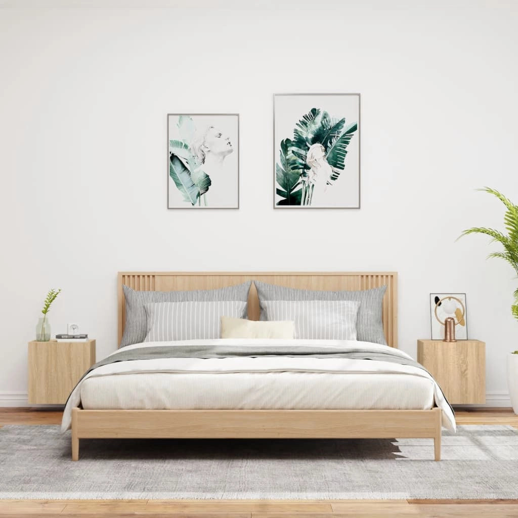 Mobili TV Muro 2pz Rovere Sonoma 40,5x30x40cm Legno Multistratocod mxl 110086