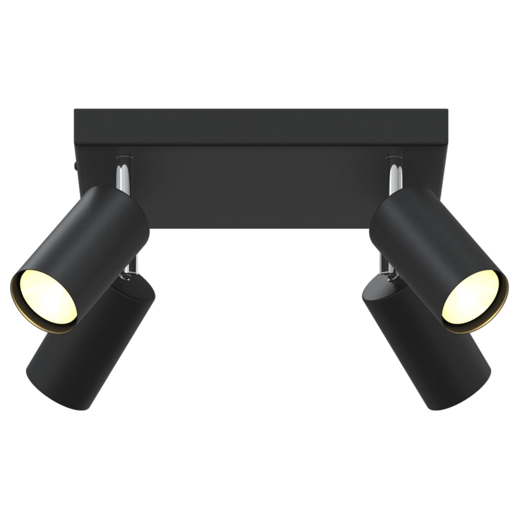Faretto da soffitto 4 Vie Regolabile Nero GU10
