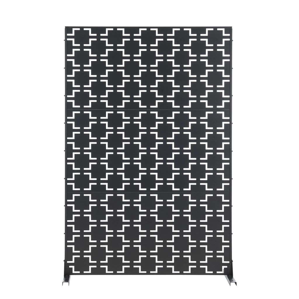 Pannello Divisorio Basciano Struttura Traforata in Acciaio 180 x 120 cm Nero casa.pro