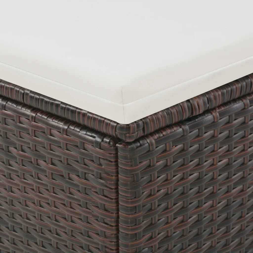 Lettino Prendisole 2 Posti con Tettuccio in Polyrattan Marrone 44824