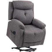 Poltrona reclinabile elettrica con massaggio e riscaldamento, porte USB, poggiapiedi, 86x94x105cm, Grigio