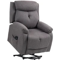 Poltrona reclinabile elettrica con massaggio e riscaldamento, porte USB, poggiapiedi, 86x94x105cm, Grigio
