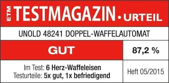 Unold 48241 piastra per waffle 2 waffle 1300 W Nero, Argento