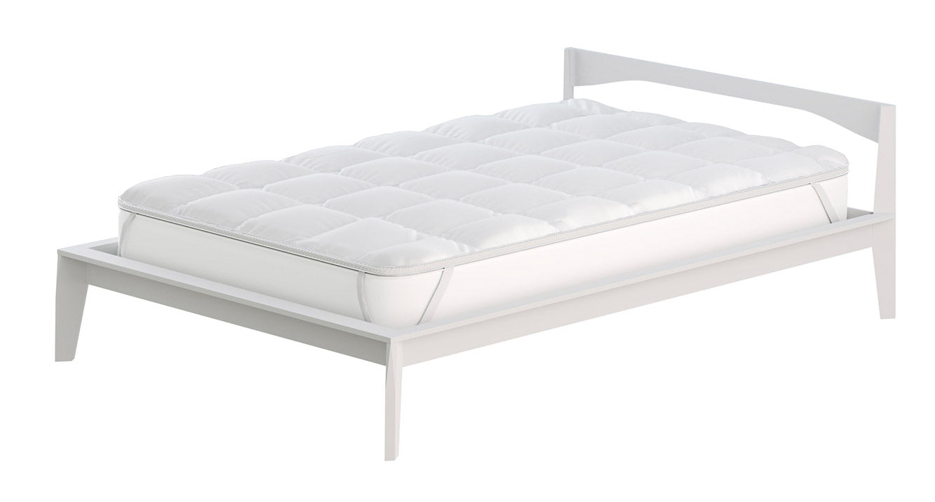 Topper Matrimoniale Trapuntato 300 gr/mq con Elastici Fancy Bianco