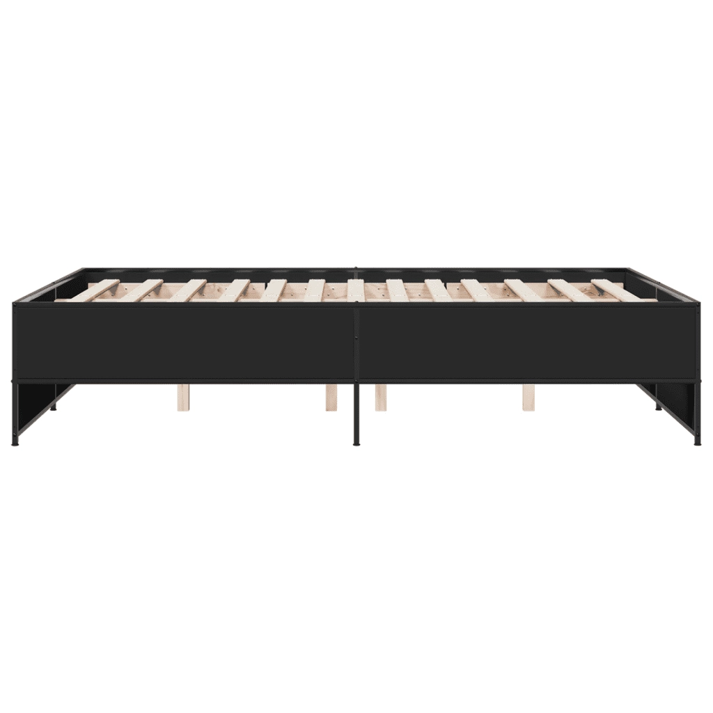 Giroletto Nero 140x190 cm in Legno Multistrato e Metallo