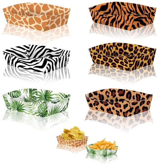 Set di ciotole per animali in cartone - alimentazione per le zampe - ideale per le feste - 14 x 8 x 4 cm - set di servizio per snack - adatto per bambini - disegno di animali