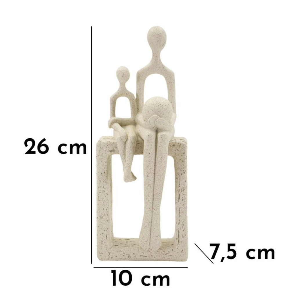 Scultura Persone 2, Beige, Poliresina, 10x7,5x26 cm