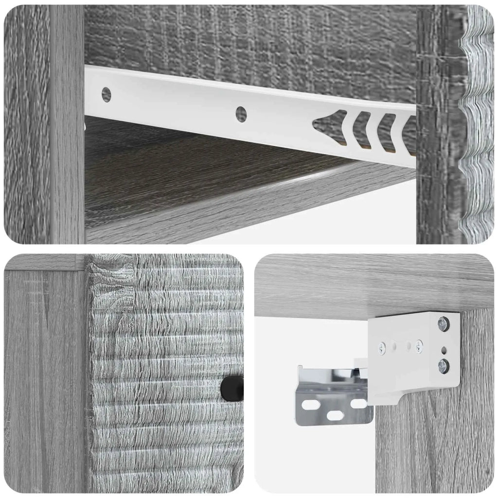 Mobiletto da notte a muro 2 pcs Grigio Sonoma 34,5 x 33 x 20 cm
