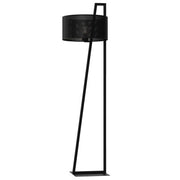 Lampada da terra loft nera con paralume rete E27 Luminex