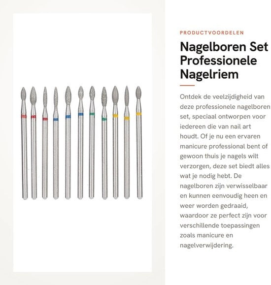Set di punteruoli per unghie - Rimuovi l'anello di unghia professionale - Bit per unghie elettrico per manicure - Formato compatto - Adatto per acrilato e gel.