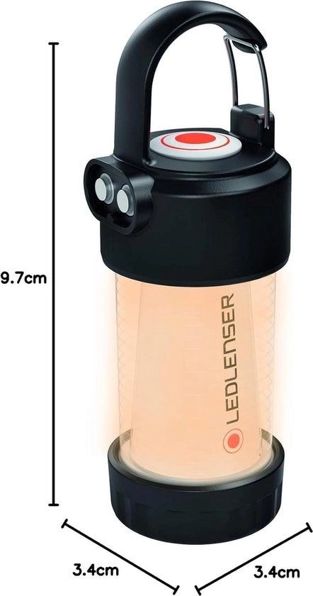 Lanterna LED con luce calda ricaricabile batteria 14500 300 lumen senza distorsione - durata massima 40 ore - luce rossa - attacco carabina