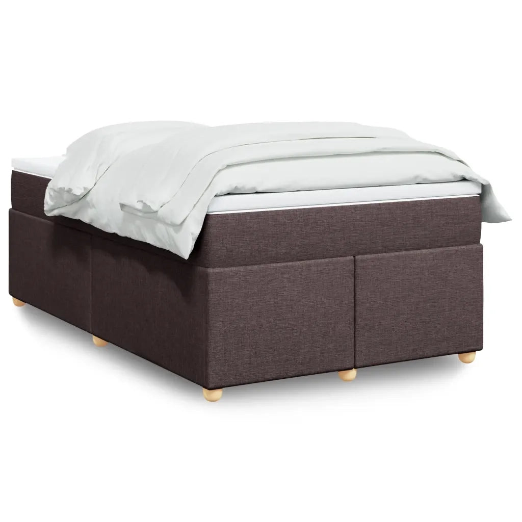 vidaXL Giroletto a Molle con Materasso Marrone Scuro 120x190cm Tessuto