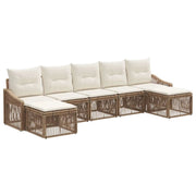 Set Divano da Giardino 7 pcs Beige polyrattan 3436092