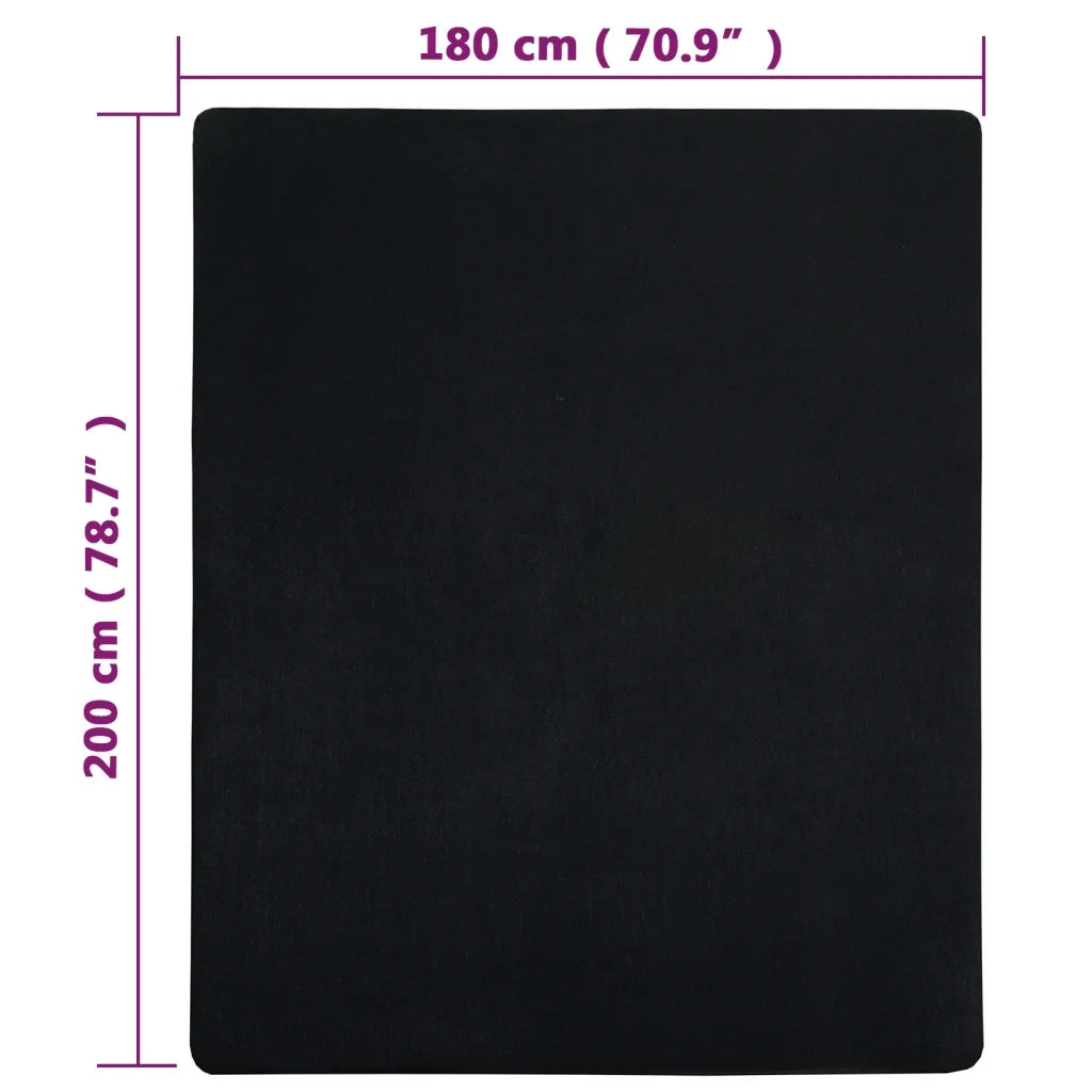 Lenzuolo con Angoli Jersey Nero 180x200 cm Cotone CFW2235982