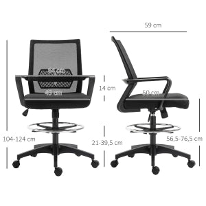 SEDIA da ufficio ergonomica girevole regolabile con poggiapiedi Nero