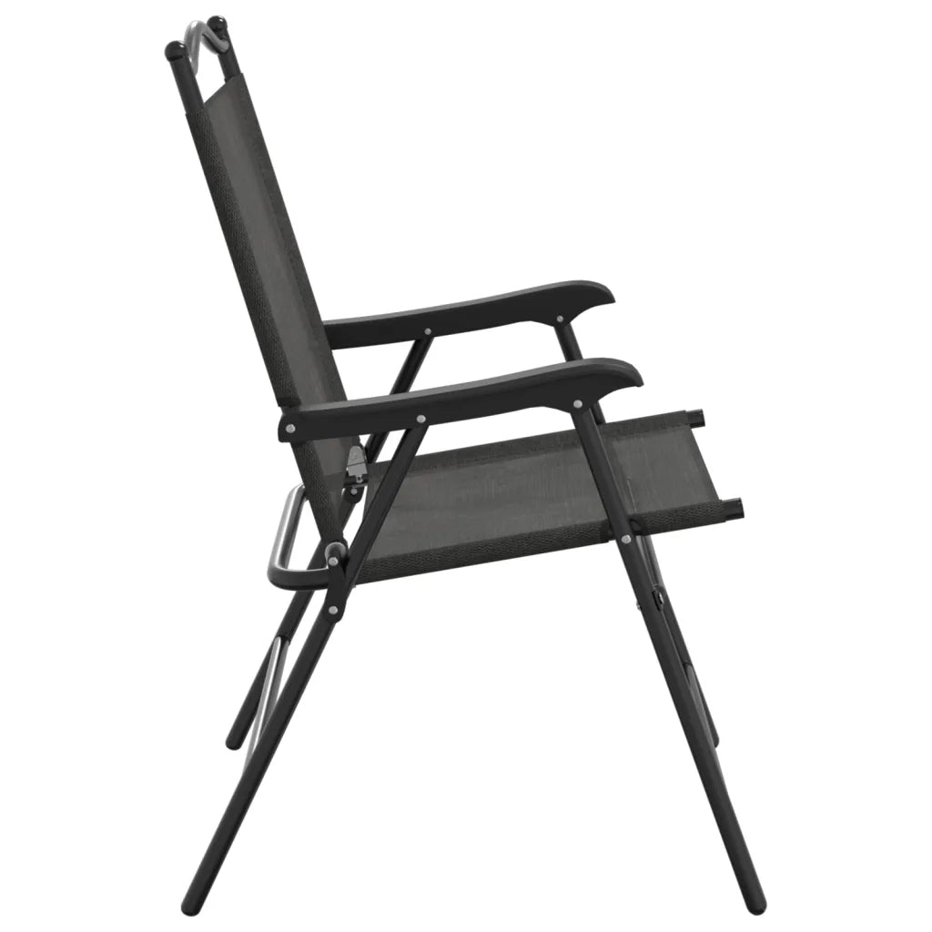 Sedie Giardino Pieghevoli 4 pz Grigio Mélange Acciaio Textilene 3157287