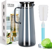 Karaf in vetro, 1,5 litri, karaf in vetro con coperchio, caraffa in vetro di borosilicato, caraffa per acqua, bollitore per tè, caraffa in vetro per bevande DIY, tè, succo