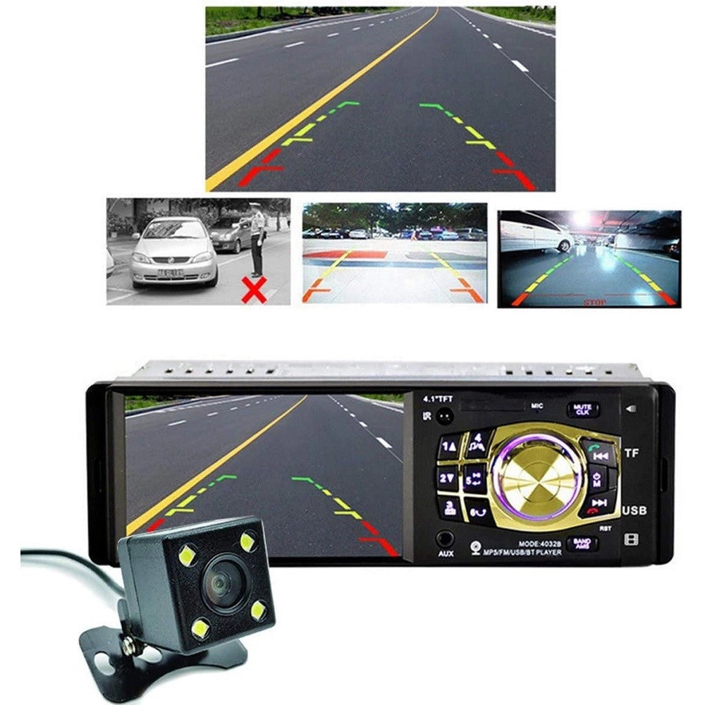 Trade Shop - Autoradio Auto Mp5 Player Telecamera Bluetooth Radio Audio Video Tf Usb 4032b -