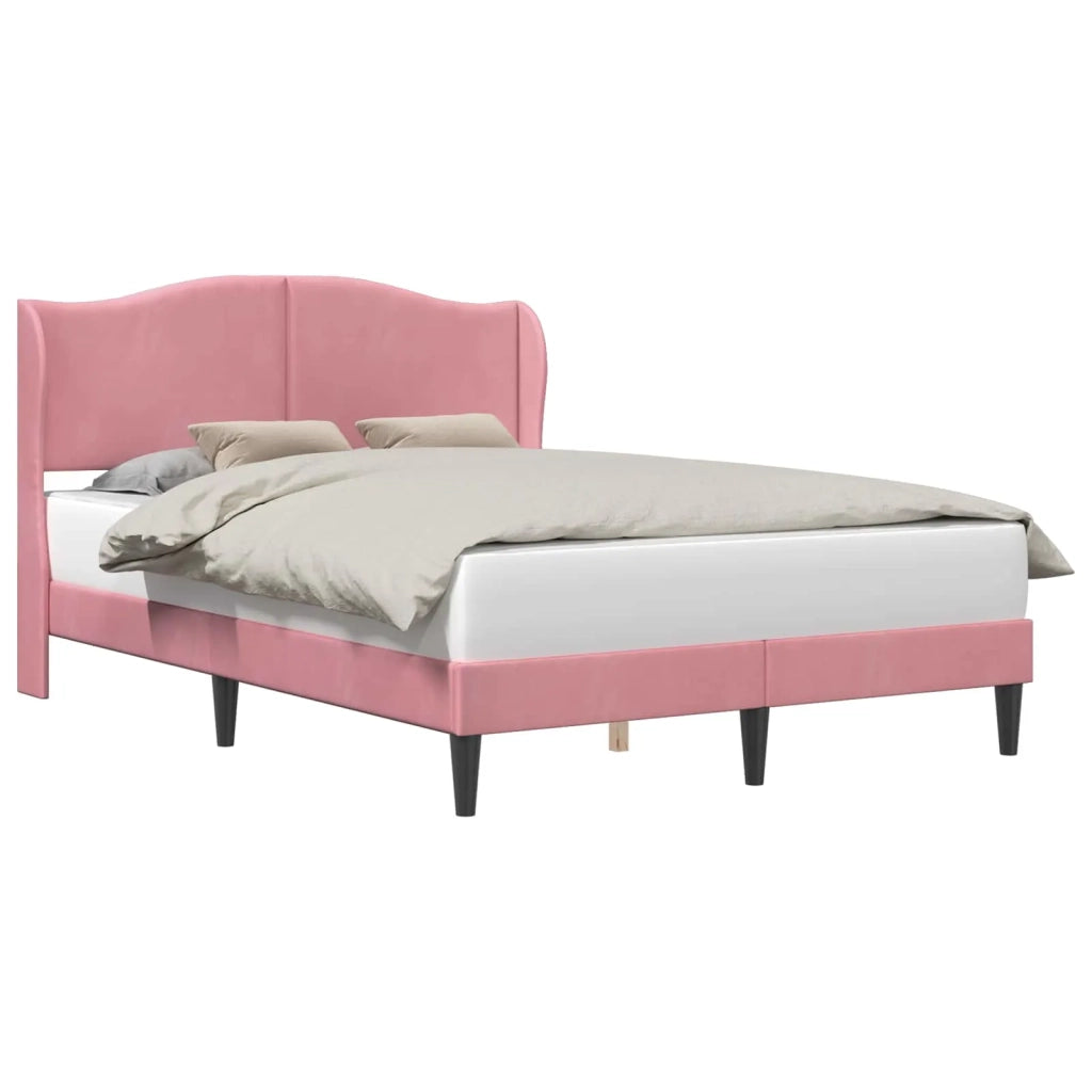 Struttura del letto con testiera Rosa 160 x 200 cm Velluto 42027932