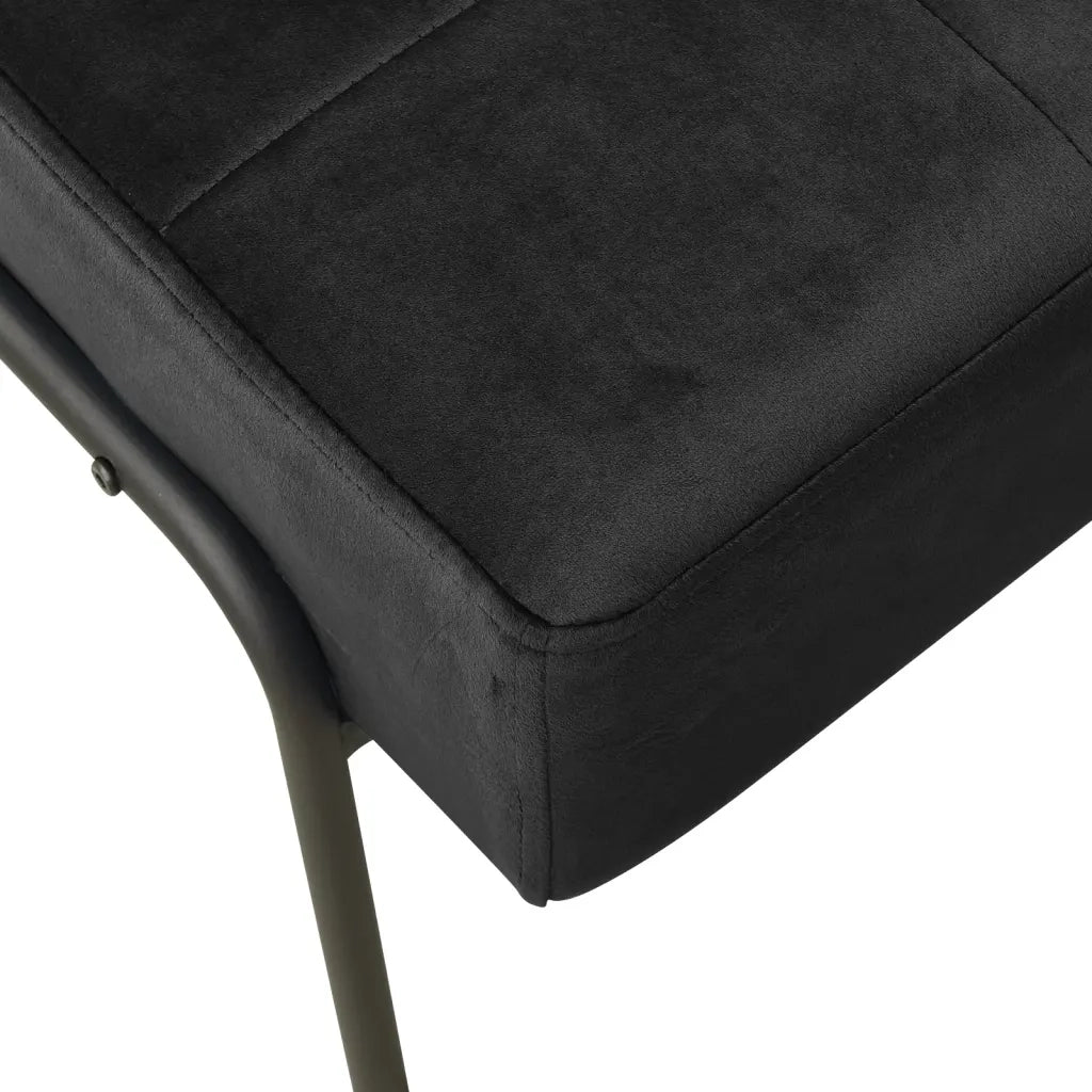 Poltrona Relax | Sedia Relax 65x79x87 cm Nera in Velluto