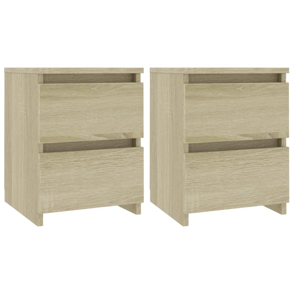 Set di 2 Comodini | Armadio da Notte | Mobiletto da notte Rovere Sonoma 30x30x40 cm in Legno Multistrato